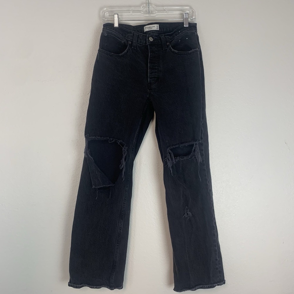 Abercrombie & Fitch Jeans Womens 25/0 The 90s‎ Baggy Low Rise Black Button Fly